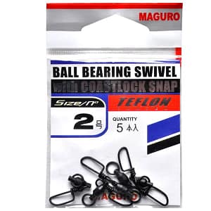 Maguro Ball Bearing Swivel with Coastlock Snap Teflon Coated
